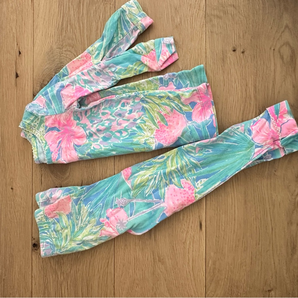 Lilly Pulitzer Kids Pajama Set - Pink and Green Floral, size 2T